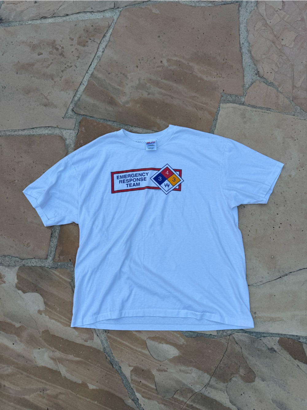 Vintage 1990s Emergency Response Team NFPA 704 Hazard Diamond Graphic Tee 24x30